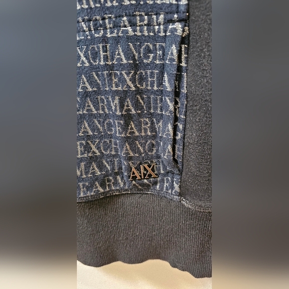 Armani Exchange Women's Cropped Half Zip Logo Hoodie Size Medium - Picture 6 of 10